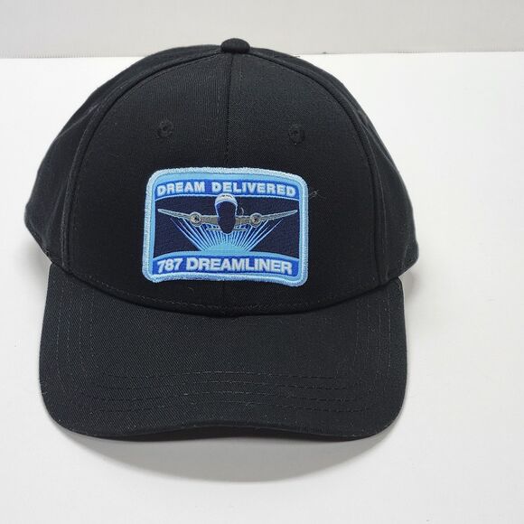 Boeing 787 Dreamliner Hat Cap Dream Delivered Official Merchandise Black Cotton